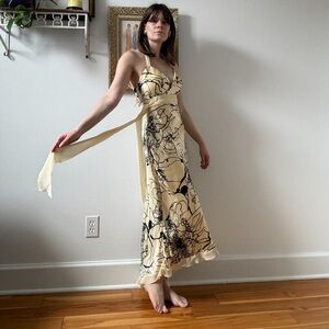 100% silk vintage halter dress